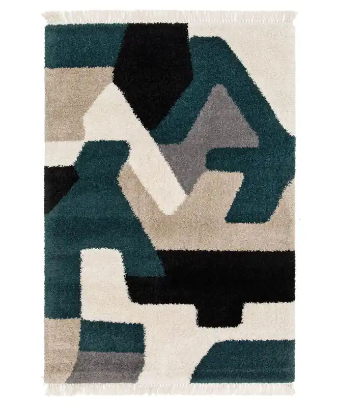 Abstract vloerkleed – Atlas Zenith petrol Black Friday-51% Wereldwijde Verzending