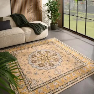 Buitenkleed vierkant Vintage – Valenca Nova geel    Black Friday-44% Beperkte Voorraad
