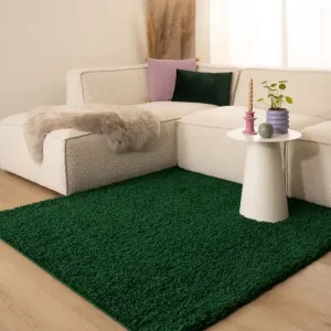 Op = Op Vierkant hoogpolig vloerkleed shaggy Trend effen – jade -68%