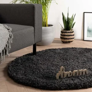 Bulkbestelling Rond hoogpolig vloerkleed – Cozy Shaggy – antraciet    -69%