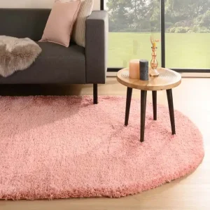 Meest Verkocht Ovaal hoogpolig vloerkleed – Cozy Shaggy – roze Black Friday-58%