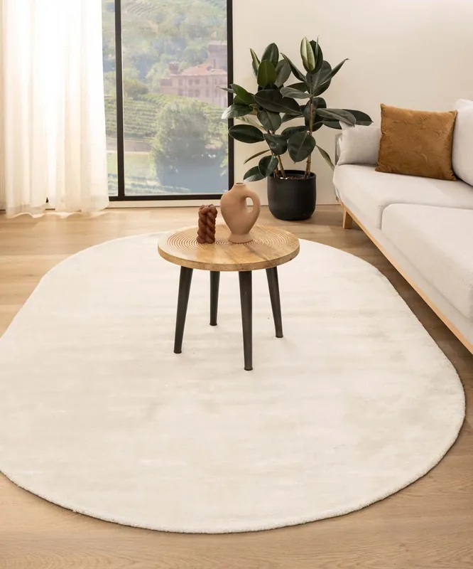 Betaalbaar Viscose vloerkleed ovaal – Pearl wit Black Friday-36%