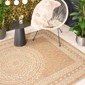 Jute buitenkleed – Boho Mandala beige/wit Black Friday-38% Garantie Inbegrepen