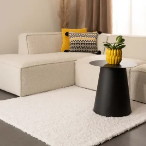 Exclusieve Aanbieding Vierkant hoogpolig vloerkleed shaggy Trend effen – wit    -47%