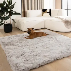 Fluffy vloerkleed vierkant – Comfy Deluxe lichtgrijs Black Friday-46% Lage Prijs