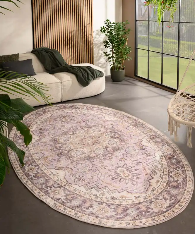 Bestel Nu Buitenkleed ovaal Vintage – Valenca Fino paars/roze Black Friday-35%