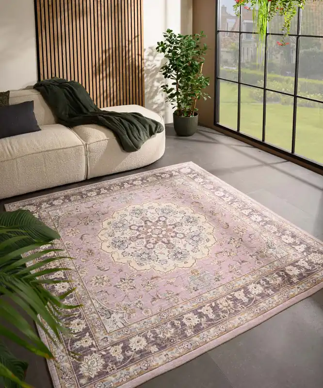 Buitenkleed vierkant Vintage – Valenca Nova paars/roze Black Friday-44% Hete Deal