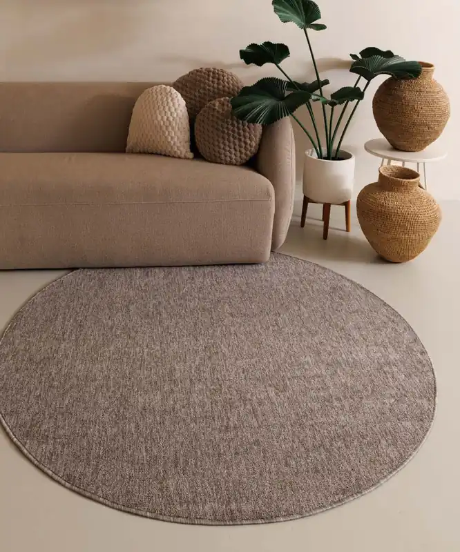 Finale Uitverkoop Rond vloerkleed Lush – taupe/lichtgrijs -73%