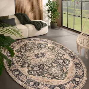 Hete Deal Buitenkleed ovaal Vintage – Valenca Fino beige/groen    Black Friday-35%