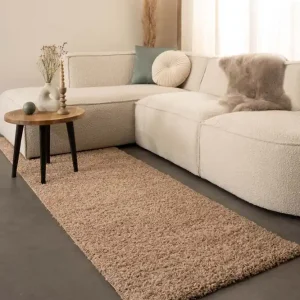 Hoogpolige loper shaggy Trend effen – beige Black Friday-47% Veilige Betaling