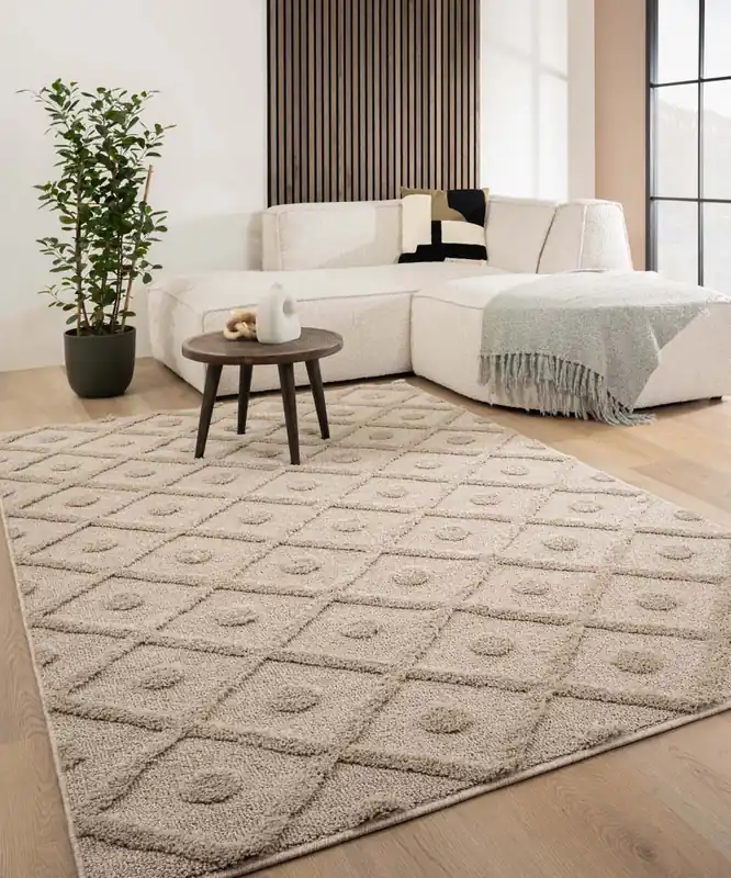 Scandinavisch vloerkleed – Arc Diamond beige Black Friday-70% Betrouwbaar