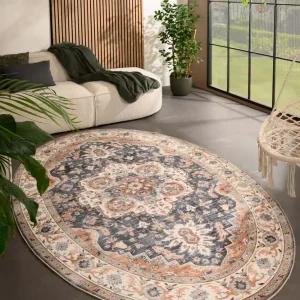Buitenkleed ovaal Vintage – Valenca Fino goud/blauw Black Friday-35% Modern