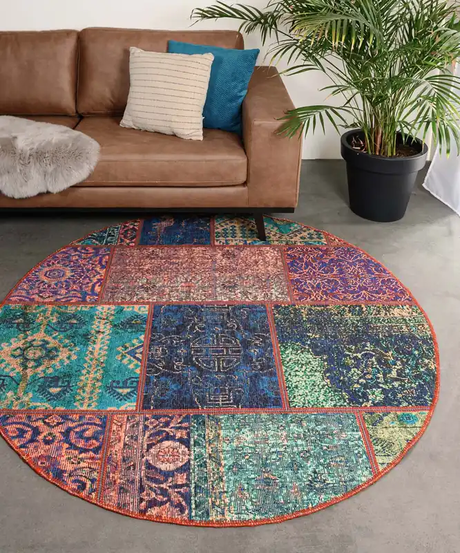Rond patchwork vloerkleed – Fade No.1 multi Black Friday-48% Gecertificeerd