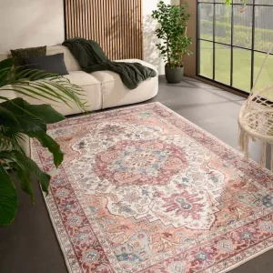 Vintage buitenkleed – Valenca Fino crème/rood Black Friday-35% Bulkbestelling