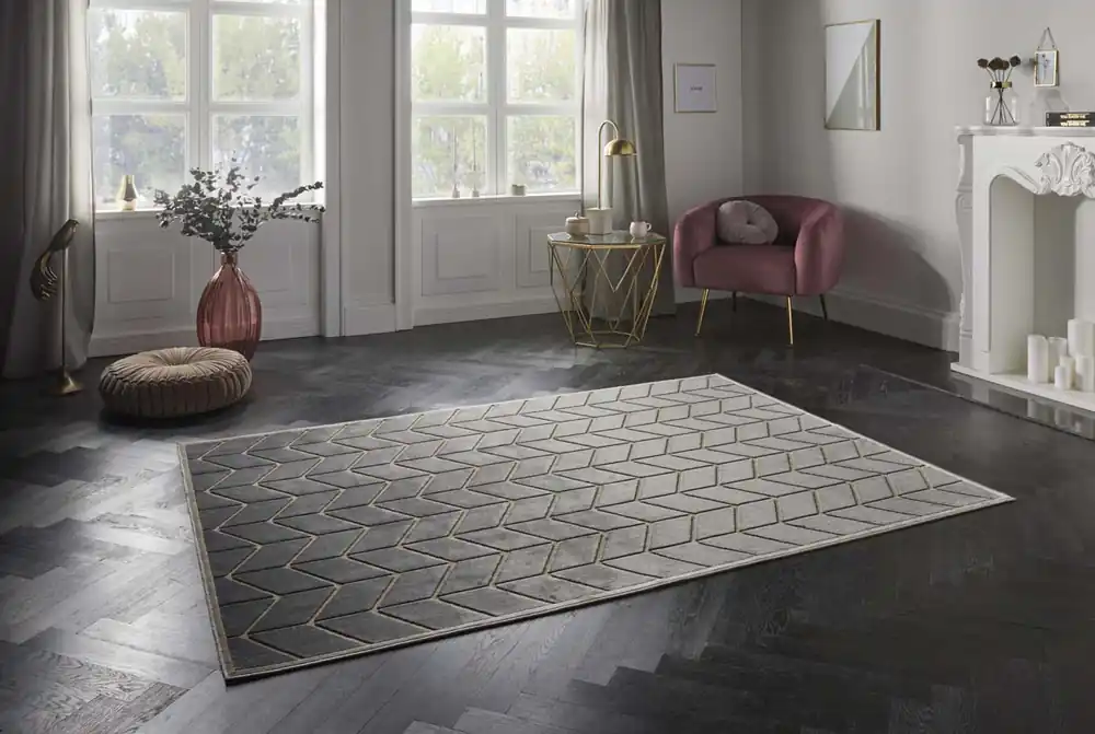 Veilige Betaling Design vloerkleed 3D Loire Elle Decoration – grijs/blauw Black Friday-47%
