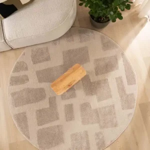 Rond vloerkleed Scandinavisch – Contour Stone beige Black Friday-64% Lage Kosten