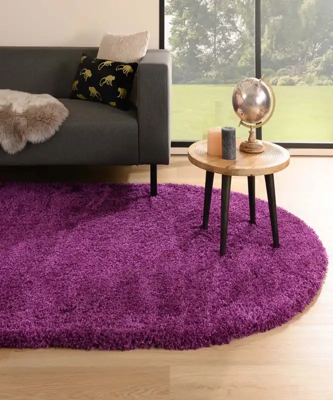Ovaal hoogpolig vloerkleed – Cozy Shaggy – paars Black Friday-41% Nieuw