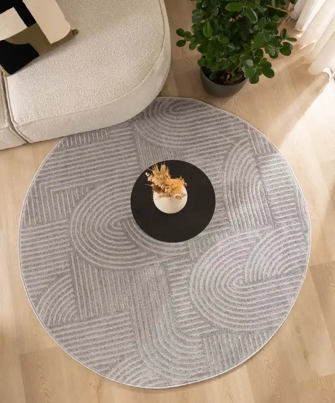 Must-Have Rond vloerkleed Scandinavisch – Contour Bend grijs Black Friday-77%