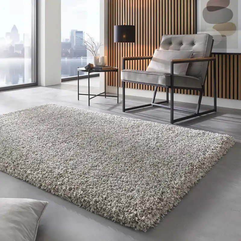 Hoogpolig vloerkleed Shaggy Prime – wit/zilver -30% Must-Have