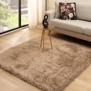 Vierkant hoogpolig vloerkleed velvet – Posh beige    Black Friday-61% Limited Edition