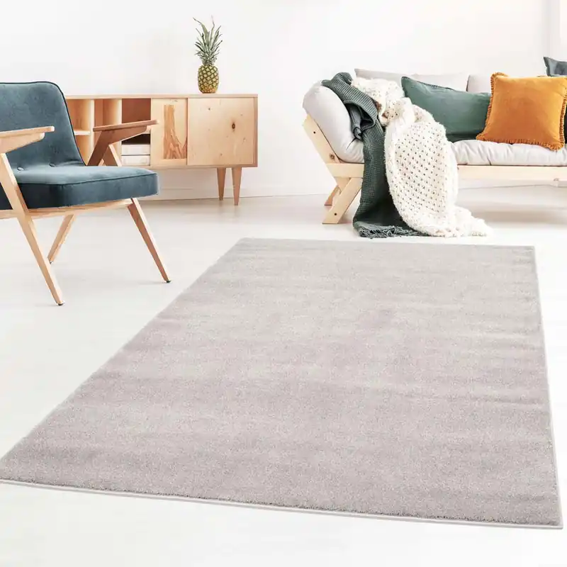 Effen vloerkleed velours Gala – grijs -38% Veilige Betaling