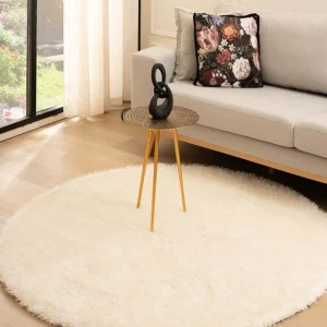 Rond hoogpolig vloerkleed velvet – Posh wit Black Friday-46% Express Levering