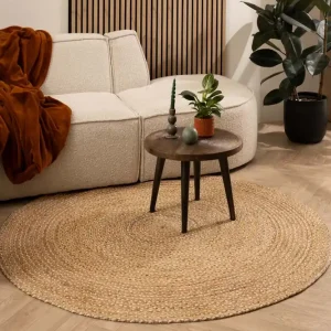 Professioneel Jute vloerkleed rond – Braided – naturel    Black Friday-38%