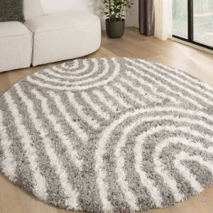 Nieuwe Collectie Rond vloerkleed Scandinavisch – Cozy Arch lichtgrijs Black Friday-40%