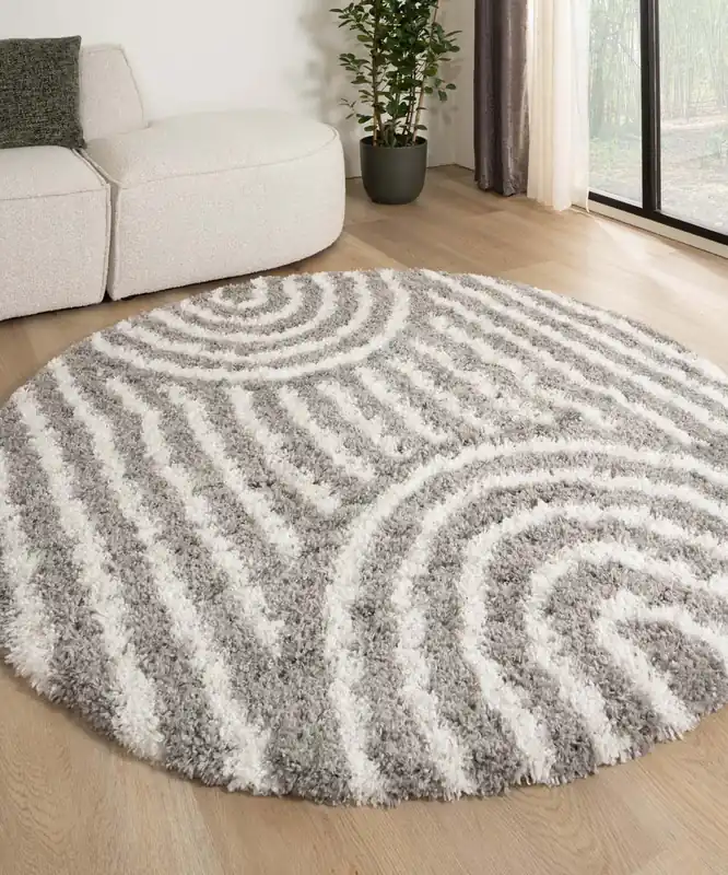 Nieuwe Collectie Rond vloerkleed Scandinavisch – Cozy Arch lichtgrijs Black Friday-40%
