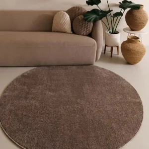 Hoge Kwaliteit Rond vloerkleed Fine – mokka -58%