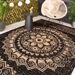 Shop Nu Bohemian buitenkleed – Coastal Hammock zwart/beige Black Friday-40%