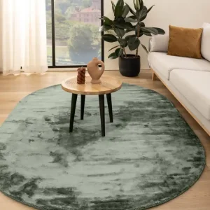 Express Levering Viscose vloerkleed ovaal – Pearl azuurblauw Black Friday-36%