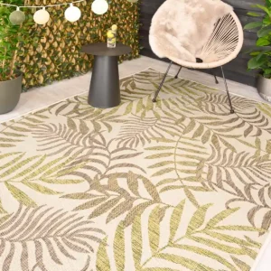 Betaalbaar Buitenkleed palmbladeren – Coastal Breeze beige/groen Black Friday-40%