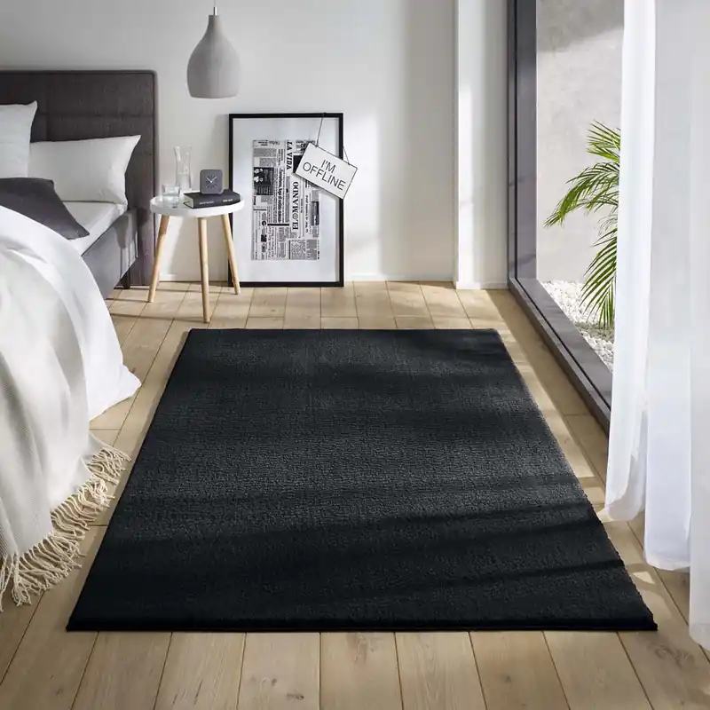 Laatste Kans Zacht vloerkleed Loft – zwart – wasbaar 30°C -43%