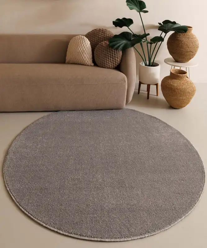 Rond vloerkleed Fine – lichtgrijs -42% Plaats Bestelling