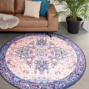 Veilige Betaling Rond vintage vloerkleed – Fade No.2 multi Black Friday-63%