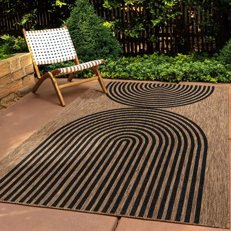 Koopje Jute buitenkleed – Serenity beige/zwart Black Friday-38%