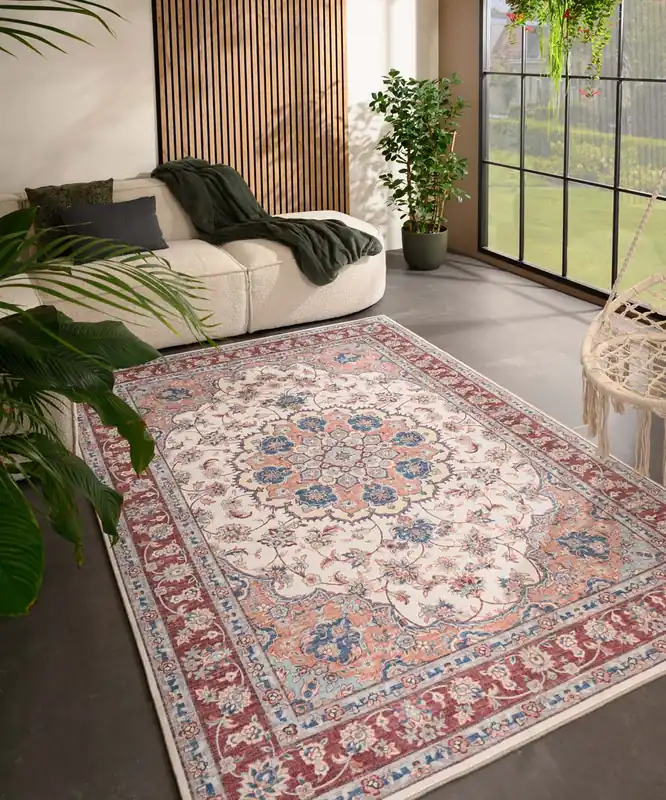 Vintage buitenkleed – Valenca Nova crème/rood Black Friday-35% Origineel