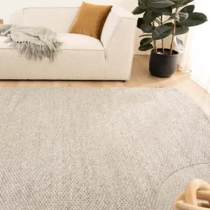 Koopje Wollen vloerkleed – Vridning lichtgrijs    Black Friday-56%