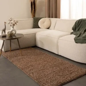Hoogpolige loper shaggy Trend effen – mokka Black Friday-41% Korting