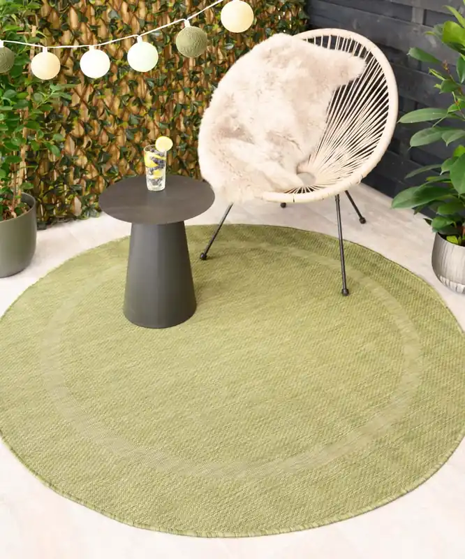 Rond buitenkleed – Sunset lichtgroen Black Friday-38% Handgemaakt