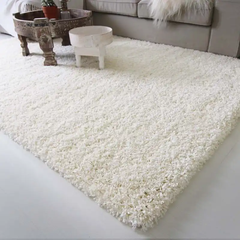 Plaats Bestelling Hoogpolig vloerkleed shaggy Royal 5cm hoogte – crème
