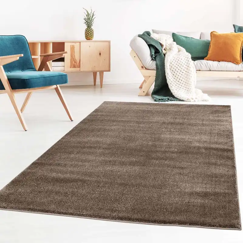 Bulkbestelling Effen vloerkleed velours Gala – bruin -38%