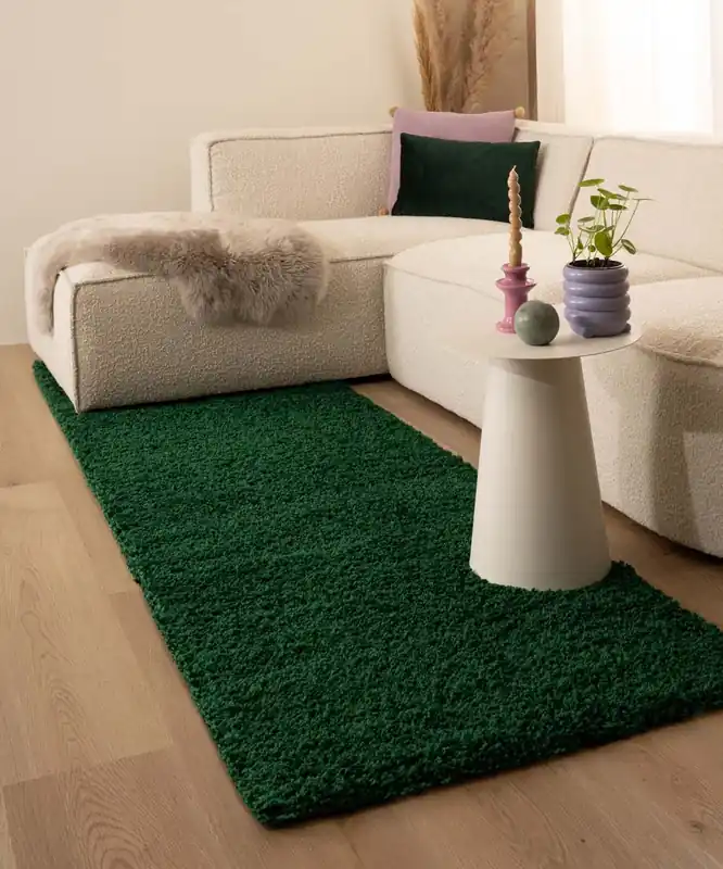 Meest Verkocht Hoogpolige loper shaggy Trend effen – jade Black Friday-32%