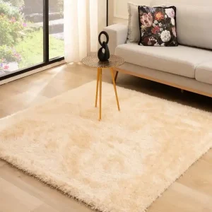 Vierkant hoogpolig vloerkleed velvet – Posh champagne    Black Friday-44% Voordeelprijs