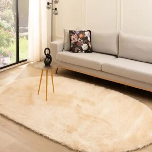 Alleen Vandaag Ovaal hoogpolig vloerkleed velvet – Posh champagne    Black Friday-39%