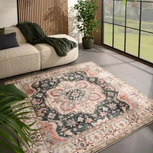 Buitenkleed vierkant Vintage – Valenca Fino groen/rood    Black Friday-44% Plaats Bestelling