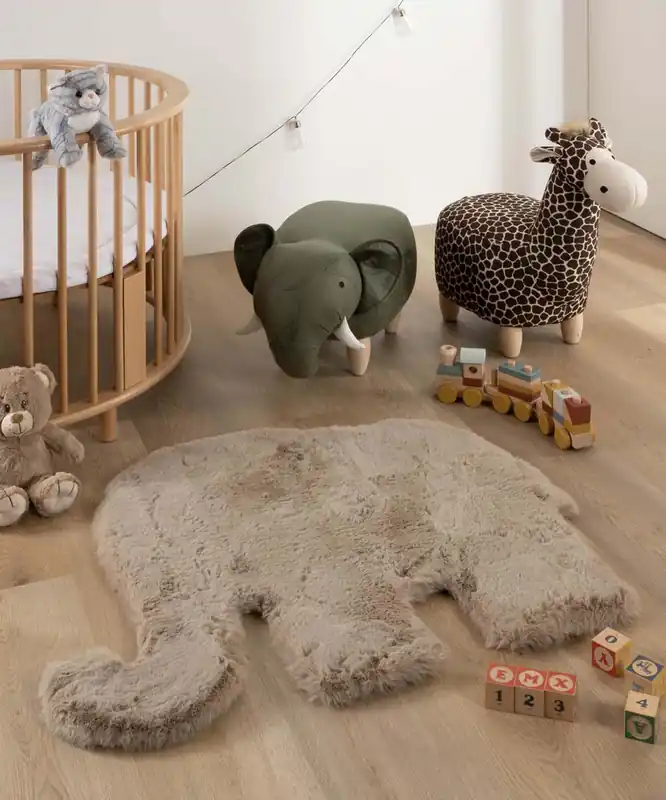 Kindervloerkleed Olifant – Fluffy taupe -33% Rechtstreeks Van De Fabrikant