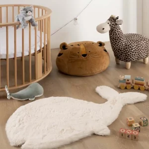 Koopje Kindervloerkleed Walvis – Fluffy crème -33%