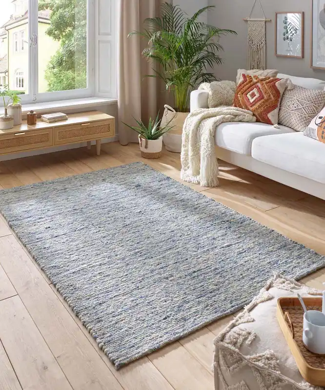 Op = Op Wollen vloerkleed – Lundr blauw Black Friday-29%